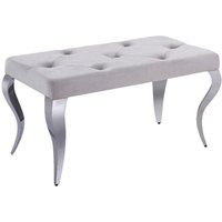 Lloyd Velvet Dining Bench With Steel Legs In Cream