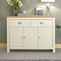 Loftus Wooden Sideboard With 3 Doors 2 Drawers In Cream And Oak