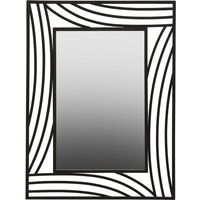 Logia Rectangular Wall Bedroom Mirror In Black Metal Frame