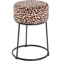 Loleta Textile Fabric Stool In Black Motif