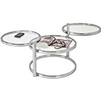 Londonderry Clear Glass Rotating Coffee Table In Chrome