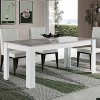 Lorenz Dining Table In Gloss White And Grey Marble Effect