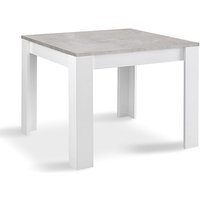 Lorenz Square Dining Table In Gloss White And Grey Marble Effect