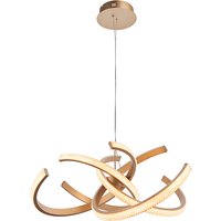 Lorenzo LED 4 Lights Clear Faceted Pendant Light In Satin Gold