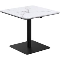 Loreto Wooden Square Bistro Bar Table In White Marble Effect