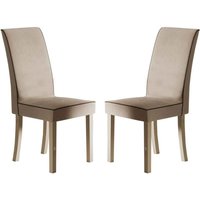 Losea Brown Fabric Dining Chairs in Pair