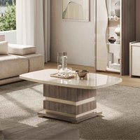 Losea High Gloss Coffee Table in Brown Marble Effect