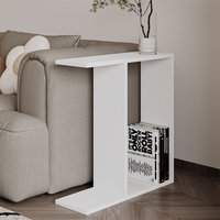 Lotus Wooden Side Table in White