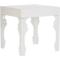 Louis Rectangular High Gloss Side Table In White