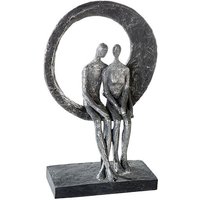 Love Place Poly Design Sculpture In Antique Silver And Grey
