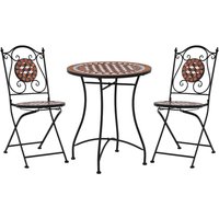 Lucca Ceramic Tile 3 Piece Mosaic Bistro Set In Terracotta