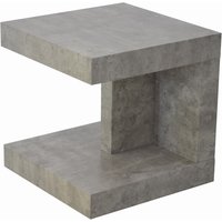 Lucca Wooden Square End Table In Light Concrete