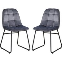 Lyster Grey Velvet Dining Chairs In A Pair