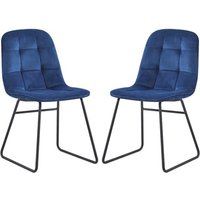 Lyster Sapphire Blue Velvet Dining Chairs In A Pair