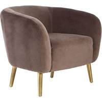 Luxury Round Upholstered Velvet Armchair In Grey