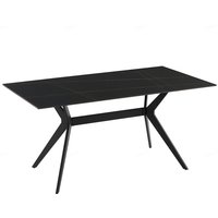 Lyons Sintered Stone Rectangular Dining Table In Black