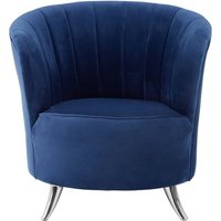 Grumium Upholstered Velvet Tub Chair In Blue