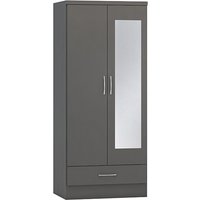 Mack Wooden Wardrobe With 2 Doors In Grey