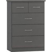 Mack Wooden Chest Of 5 Drawers In Grey