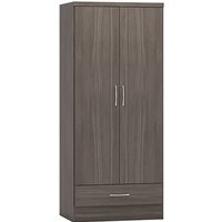 Mack Wooden Wardrobe With 2 Doors 1 Drawer In Black