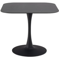 Macon Ceramic Square Dining Table In Matt black Grantham