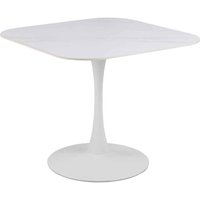 Macon Ceramic Square Dining Table With Steel Base - Unico White