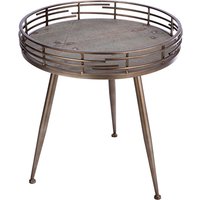 Macon Wooden Side Table Small In Grey And Silver