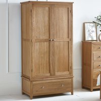 Macon Wooden Wardrobe With 2 Doors 1 Drawer In Oak