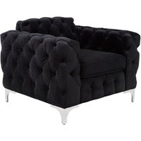 Madine Upholstered Velvet Armchair In Black