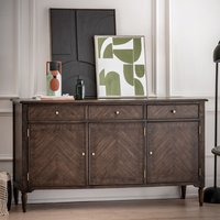 Madisen Wooden Sideboard With 3 Doors And 3 Drawers In Coffee