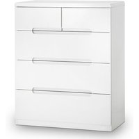 Magaly High Gloss Chest Of 5 Drawers In White