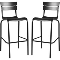 Magnolia Black Aluminium Bar Stools In Pair