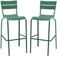 Magnolia Light Blue Aluminium Bar Stools In Pair