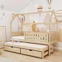 Mainz Wooden Day Bed With Bonnell Mattress And Trundle In Pine