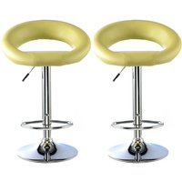 Makamae Lime PU Leather Bar Stool In A Pair
