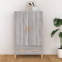 Makula Wooden Highboard With 2 Door 1 Drawer In Grey Sonoma Oak