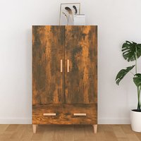 Makula Wooden Highboard With 2 Doors 1 Drawer In Smoked Oak
