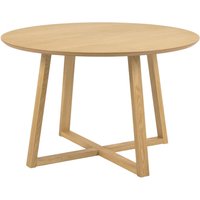 Malang Wooden Round Dining Table In Oak
