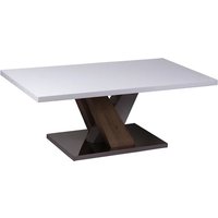 Malaya White High Gloss Coffee Table With Natural Base