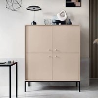 Malibu Wooden Storage Cabinet With 4 Doors In Beige