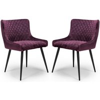 Margate Mulberry Fabric Dining Chairs In Pair
