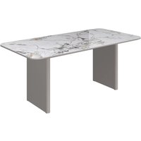 Malone Grey Gloss Dining Table With White Ceramic Top