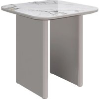 Malone Grey Gloss Side Table With White Ceramic Top