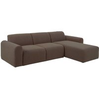 Manheim Fabric Right Hand 3 Seater Corner Sofa In Taupe