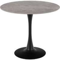 Manteo Ceramic Dining Table Round In Grey And Black
