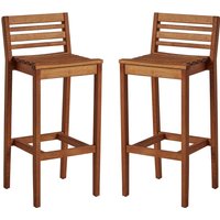 Marietta Natural Wooden Bar Stools In Pair