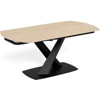 Marina Large Ceramic Extending Dining Table With Steel Base - Marona Sand