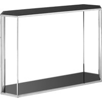 Markeb Black Marble Console Table With Silver Steel Frame