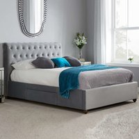 Marlowe Fabric Super King Size Bed With 2 Drawers In Grey