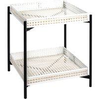Marostica Square Side Table Cream With Black Metal Legs